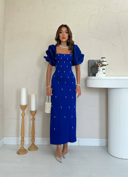 فستان نيلي بلولو - KP2197