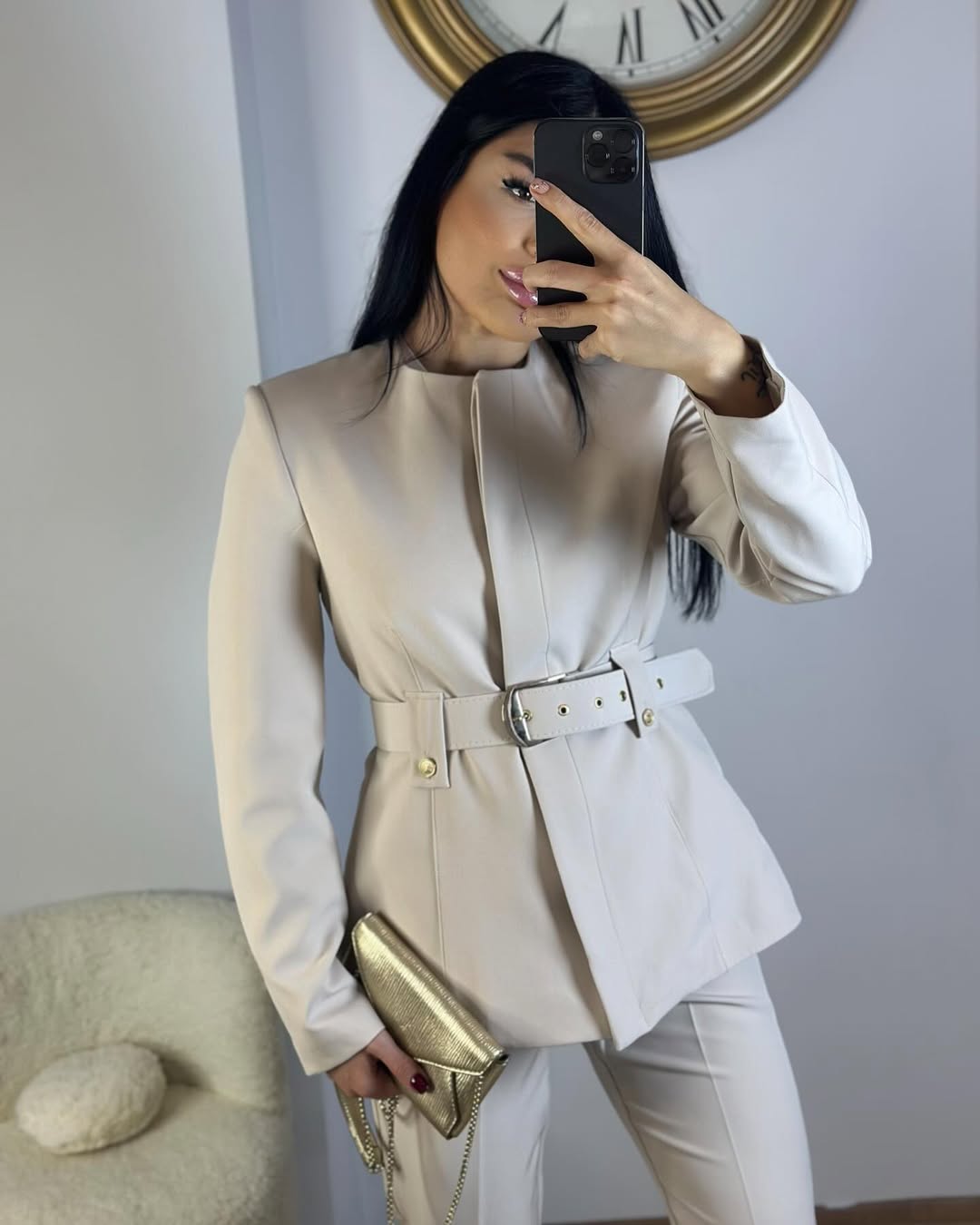 طقم رسمي بيج - KP1196