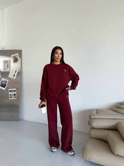 طقم بولو خمري - KP1382