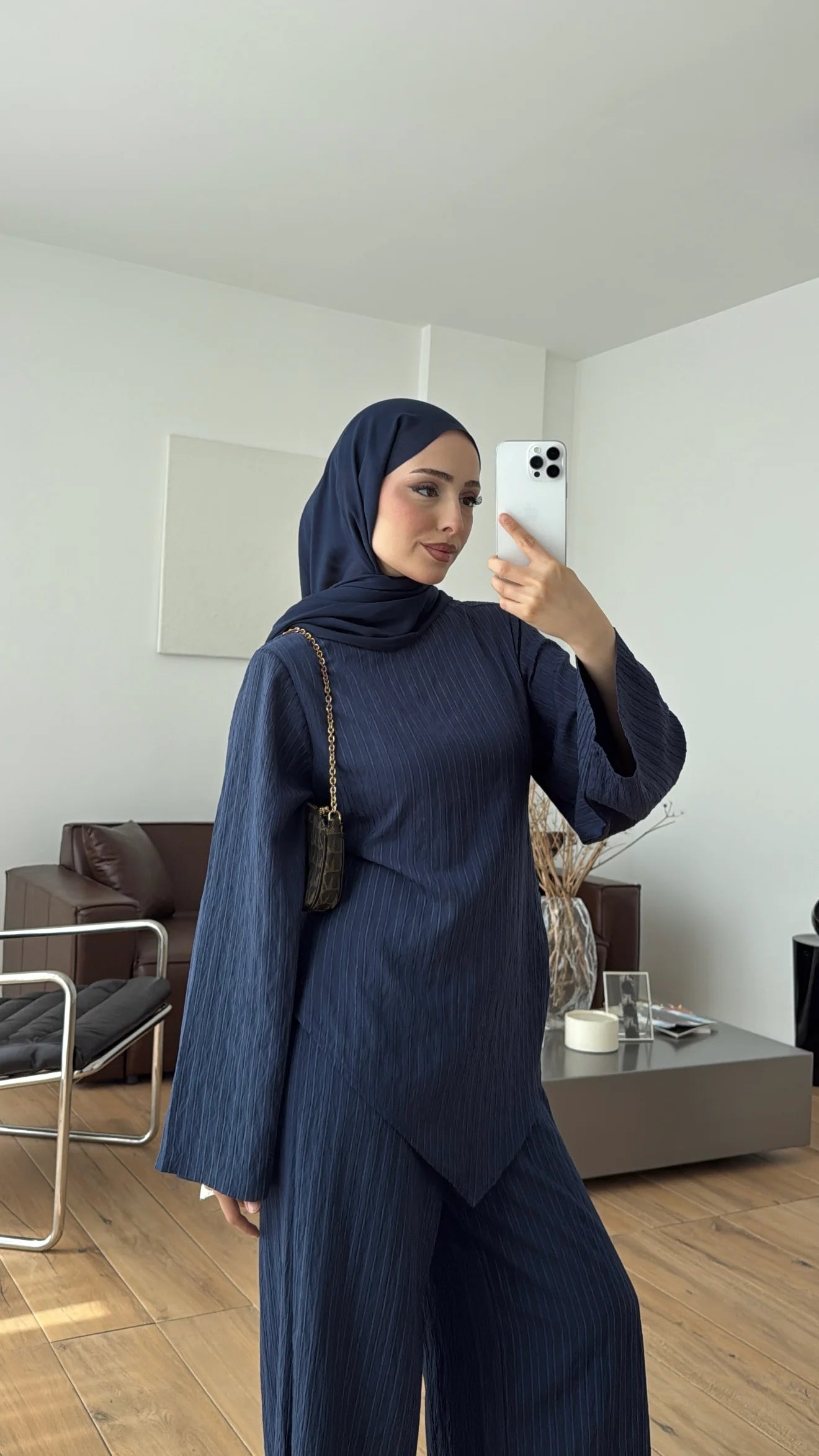 طقم بلوزة ربط مع بنطلون كحلي - KP1404