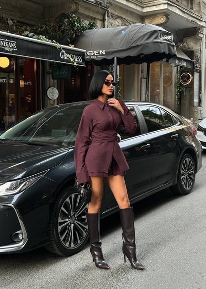 قميص عنابي - KP4357