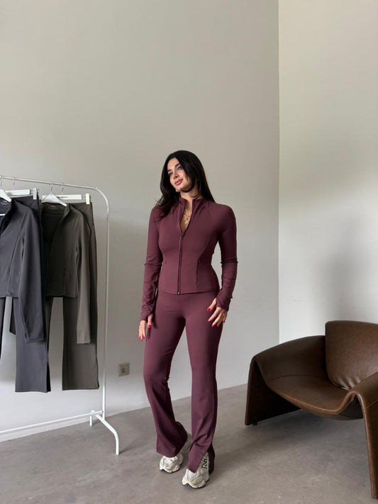 طقم لايكرا خمري OYSHO - KP1456