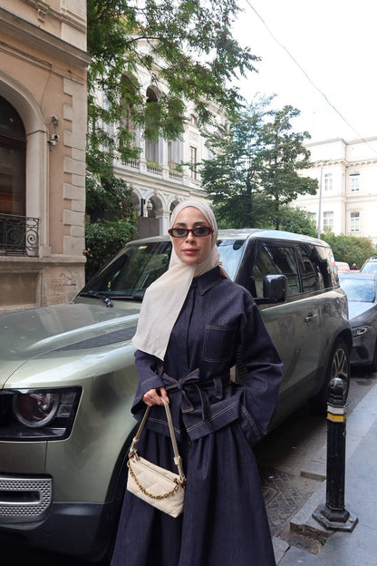 طقم جينز قميص مع تنورة - KP1426