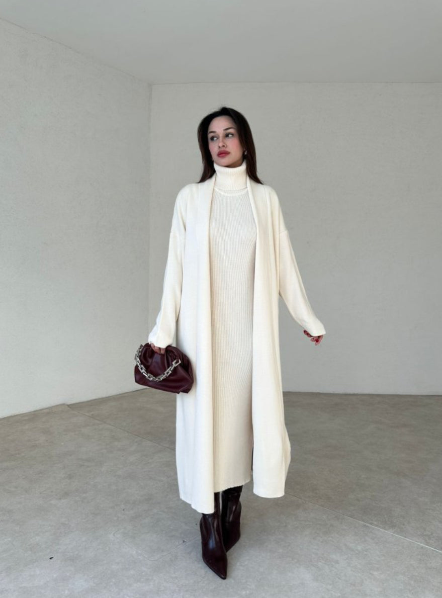 طقم فستان مع جرزة بيج - KP1130