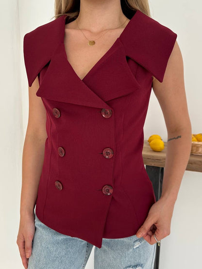 ڤيست بأزرار خمري - KP4228