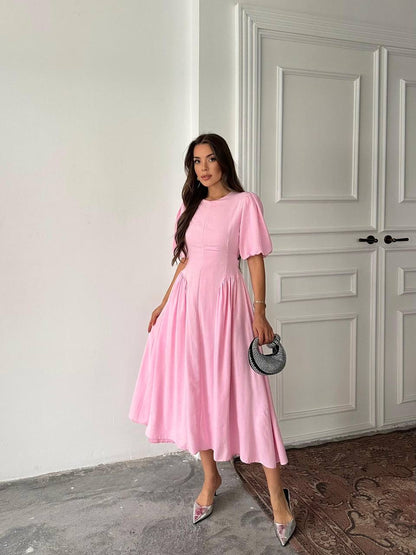 فستان ربط زهري - KP2155