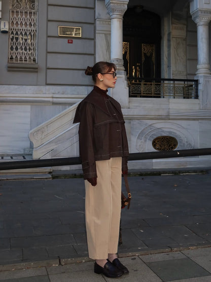 جكيت جينز بني - KP7205