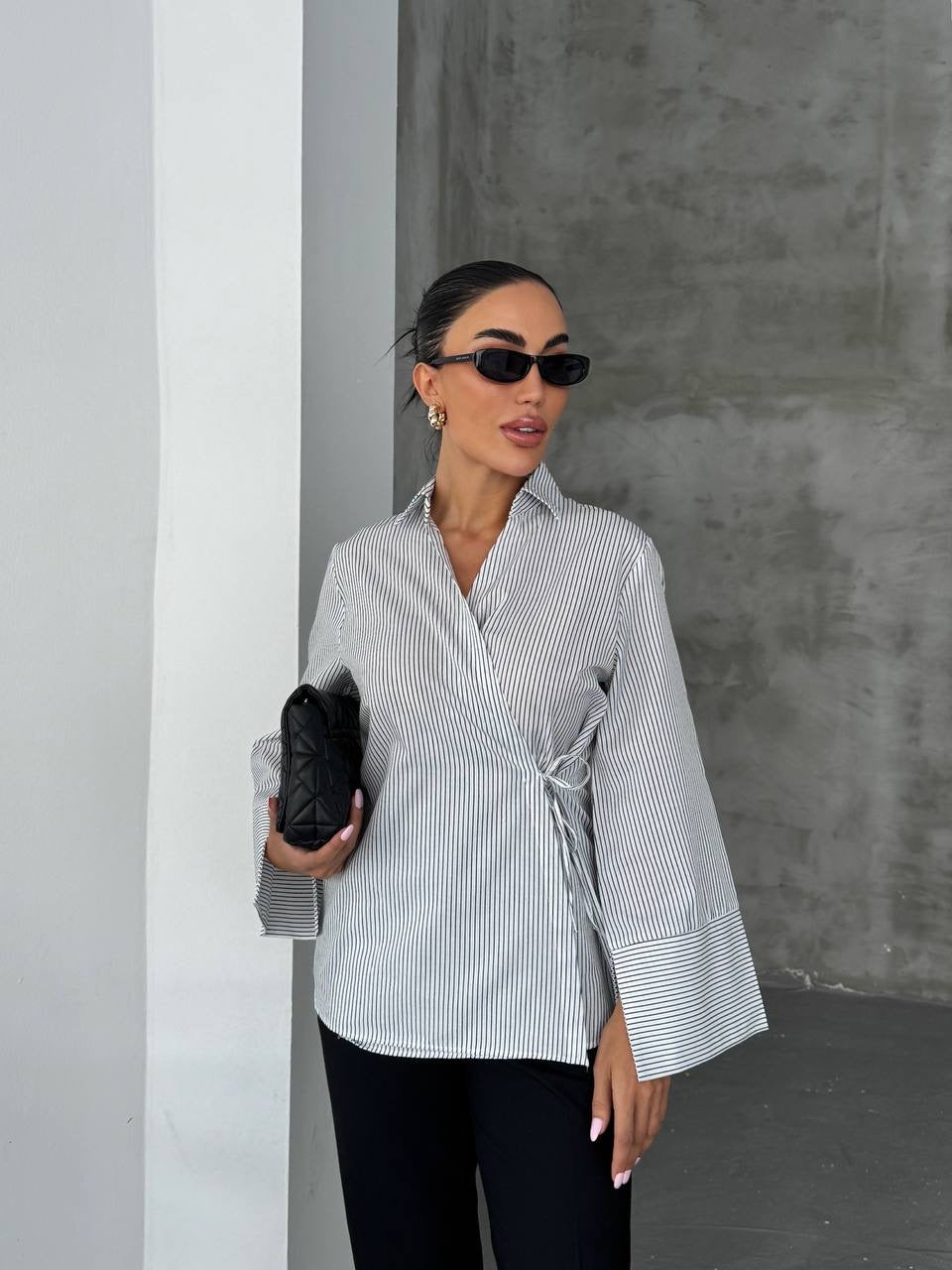 قميص مخطط اسود - KP4219