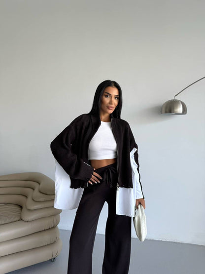 طقم اسود بسحاب - KP1435