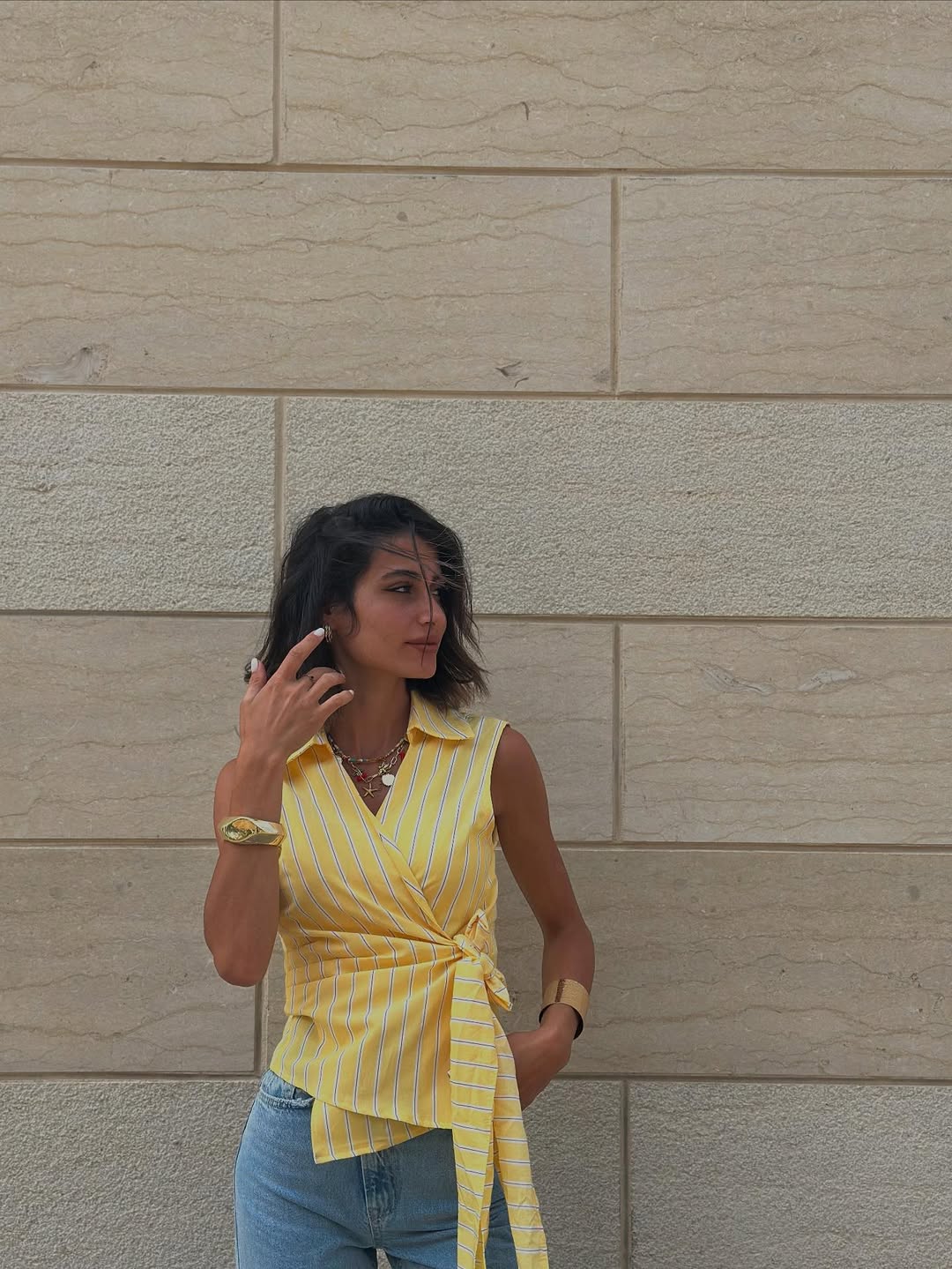 قميص مخطط اصفر - KP4215