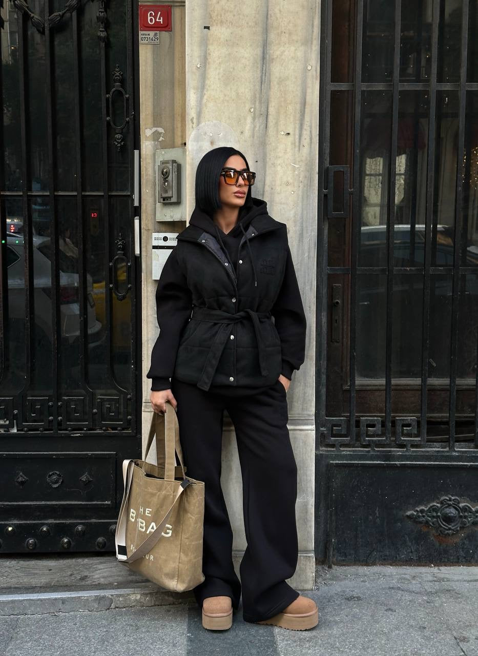 طقم 3 قطع اسود Mui mui - KP1475