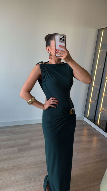 فستان لايكرا زيتي - KP2207