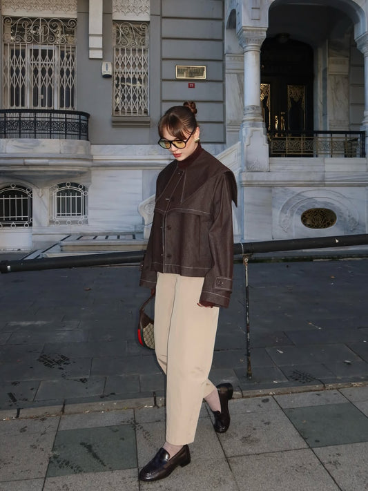 بنطلون كاميل بحزام - KP5084