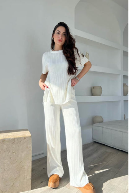 طقم تريكو ابيض - KP1355