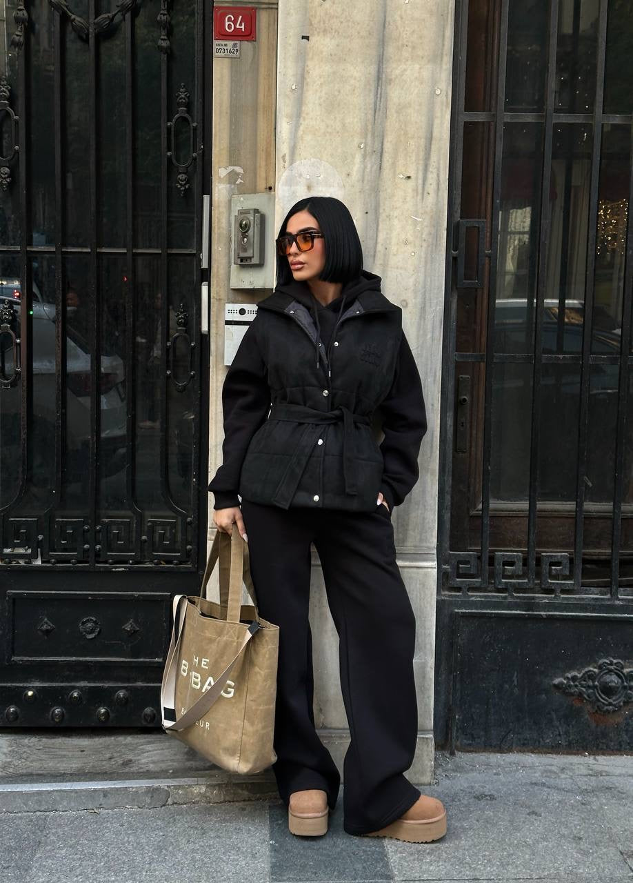 طقم 3 قطع اسود Mui mui - KP1475