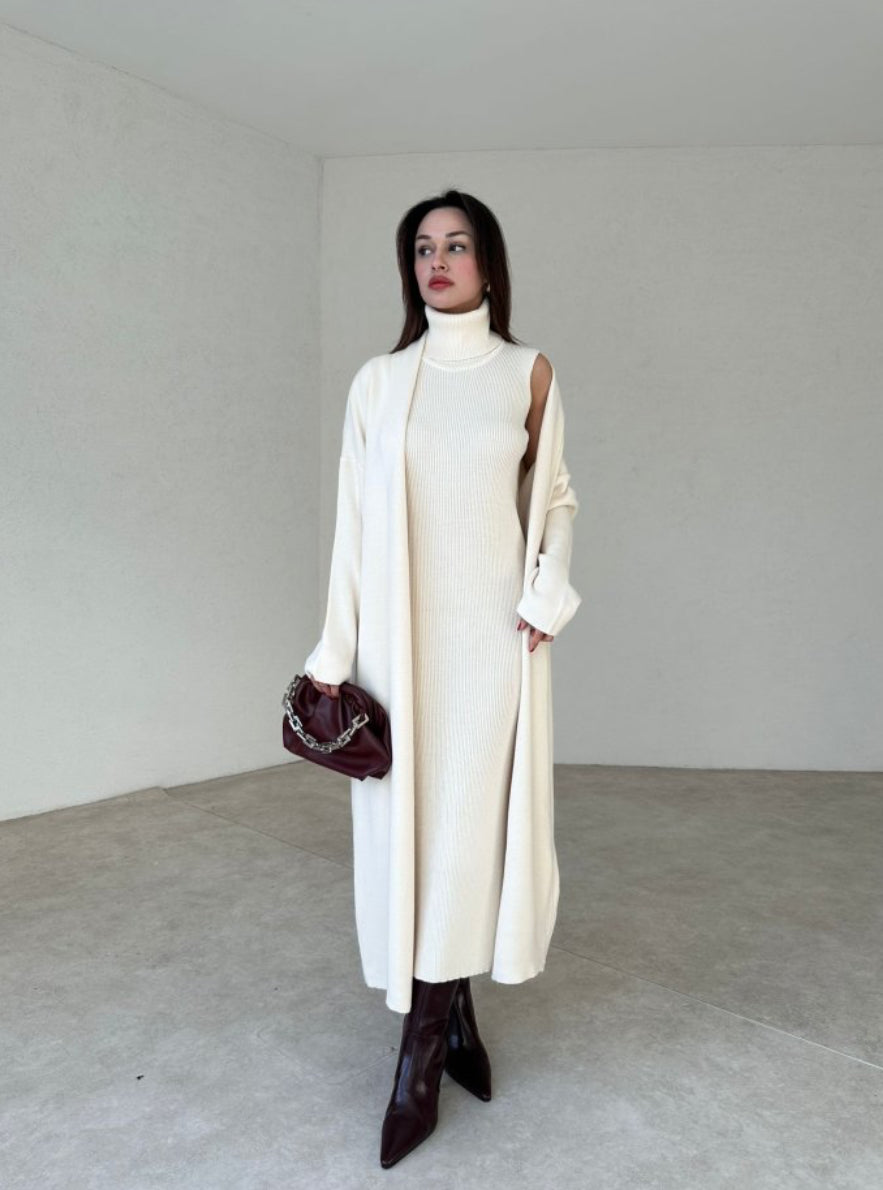 طقم فستان مع جرزة بيج - KP1130