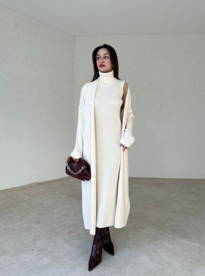 طقم فستان مع جرزة بيج - KP1130