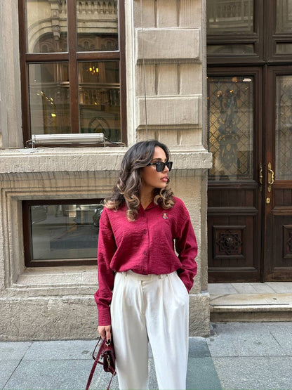 قميص خمري - KP4165