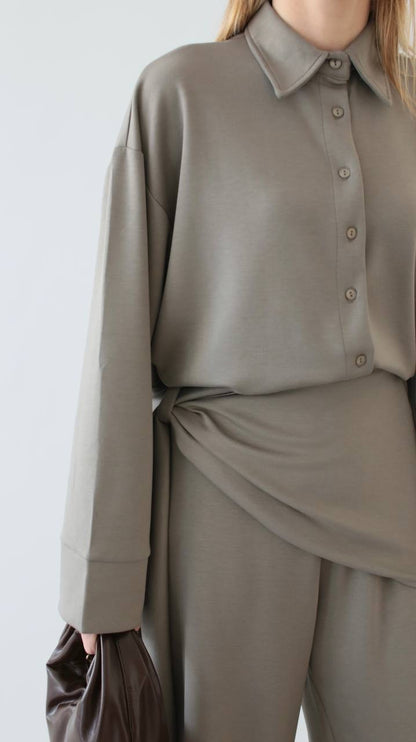 طقم قميص مع بنطلون اخضر - KP1407