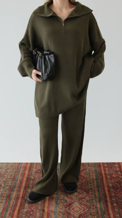 طقم زيتي بسحاب - KP1436