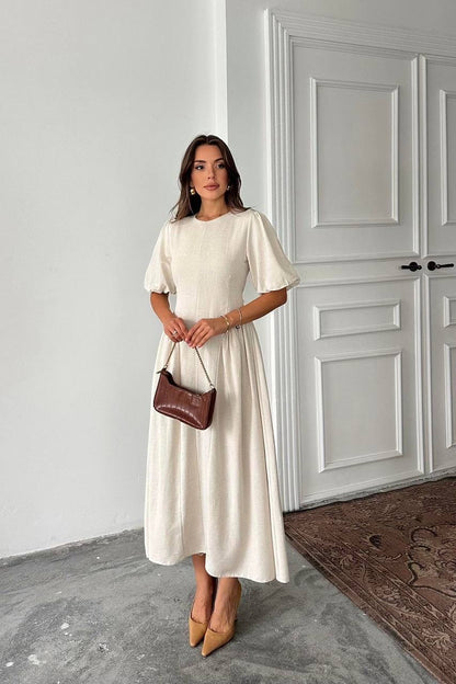 فستان ربط بيج - KP2155