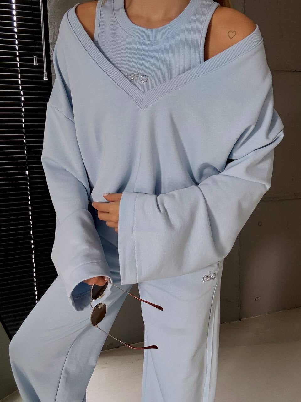 طقم ازرق سماوي ALO - KP1419