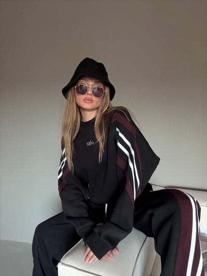 طقم اسود وعنابي Alo - KP1462