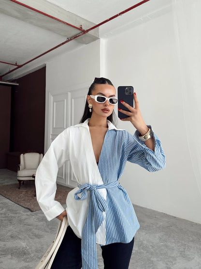 قميص مخطط ازرق - KP4182