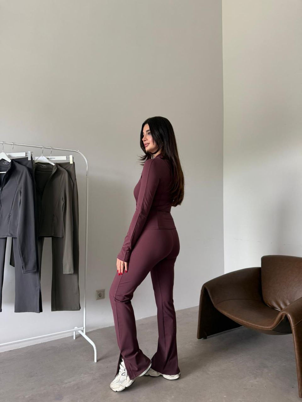 طقم لايكرا خمري OYSHO - KP1456