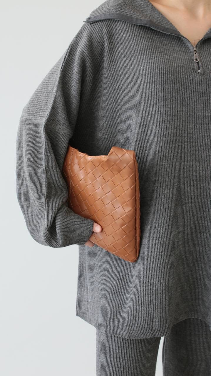 طقم رمادي بسحاب - KP1436