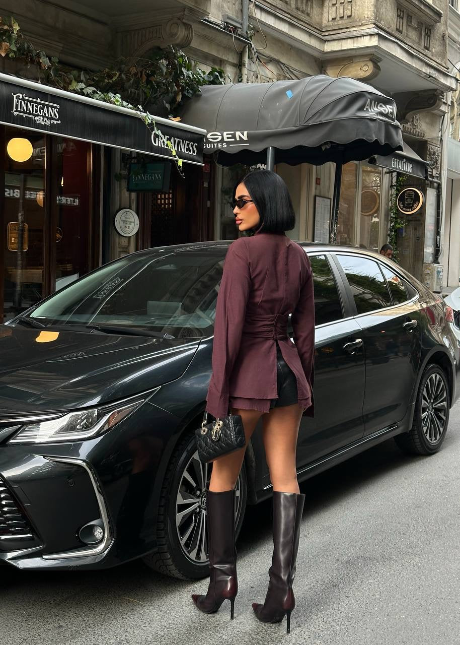 قميص عنابي - KP4357