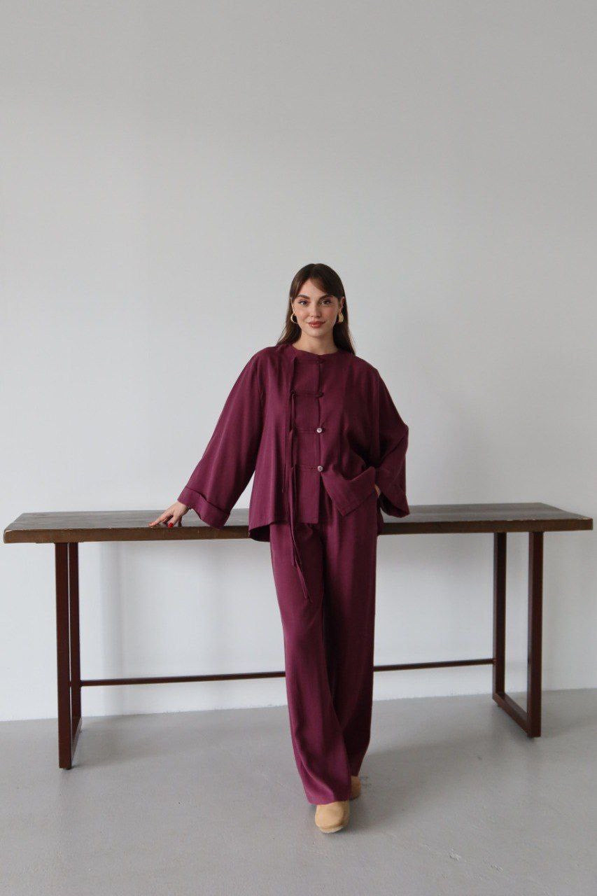 طقم كيمونو خمري - KP1507