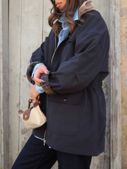 جكيت كحلي كاروهات - KP7107