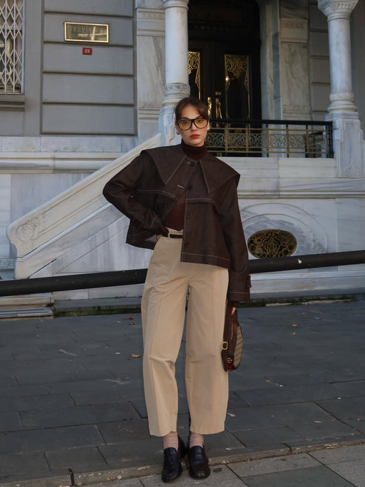 جكيت جينز بني - KP7205