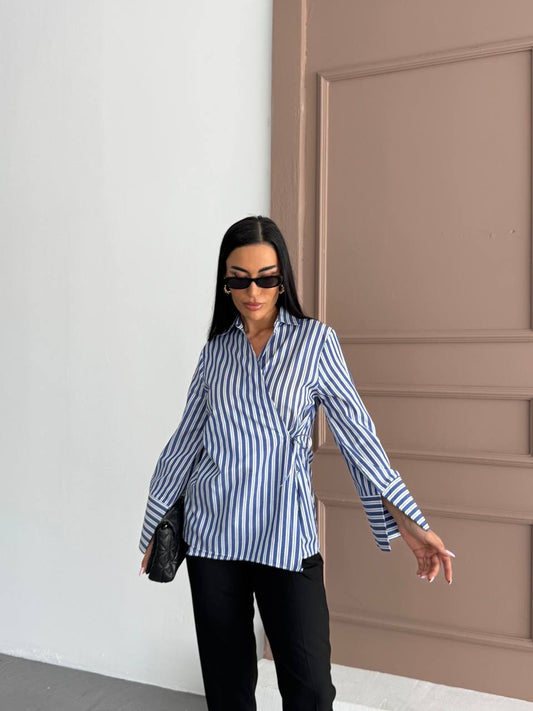 قميص مخطط ازرق - KP4219