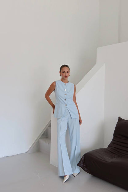 طقم ڤيست مع بنطلون ازرق - KP1302