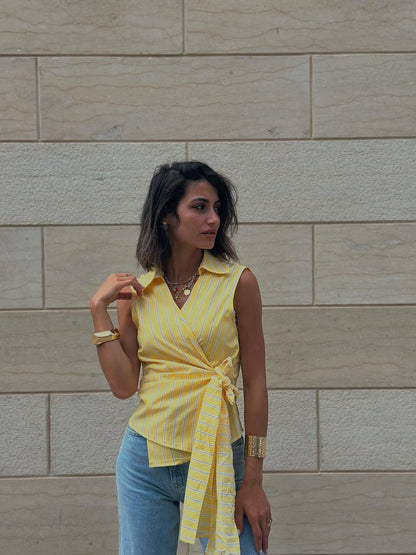 قميص مخطط اصفر - KP4215