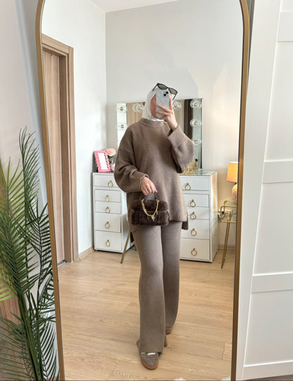 طقم يومي بني فاتح - KP1393