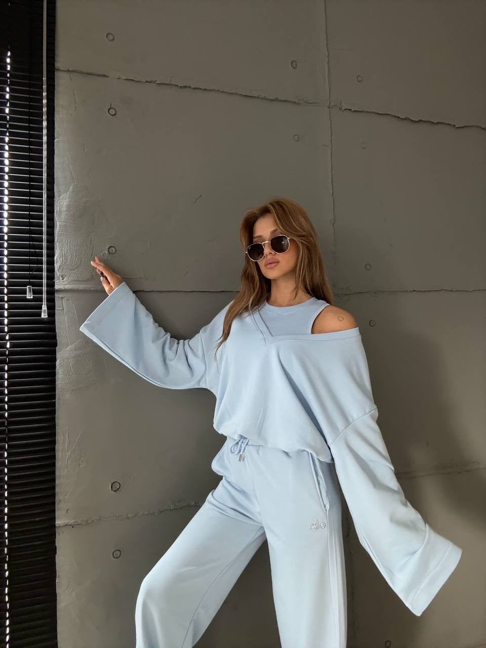 طقم ازرق سماوي ALO - KP1419