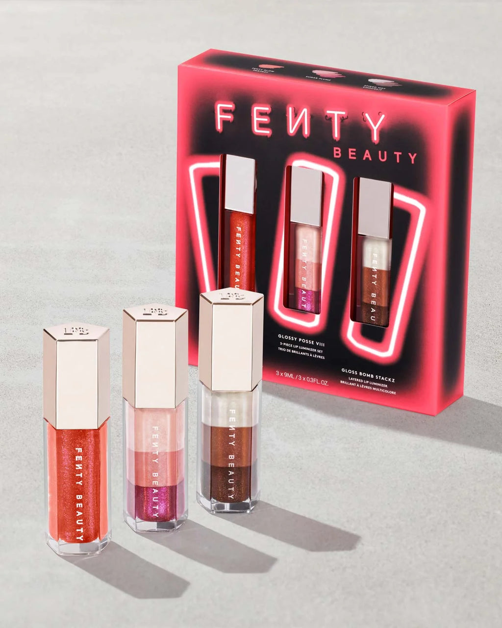 Fenty Beauty Glossy Posse VIII 3-Piece Lip Luminizer Set - KB