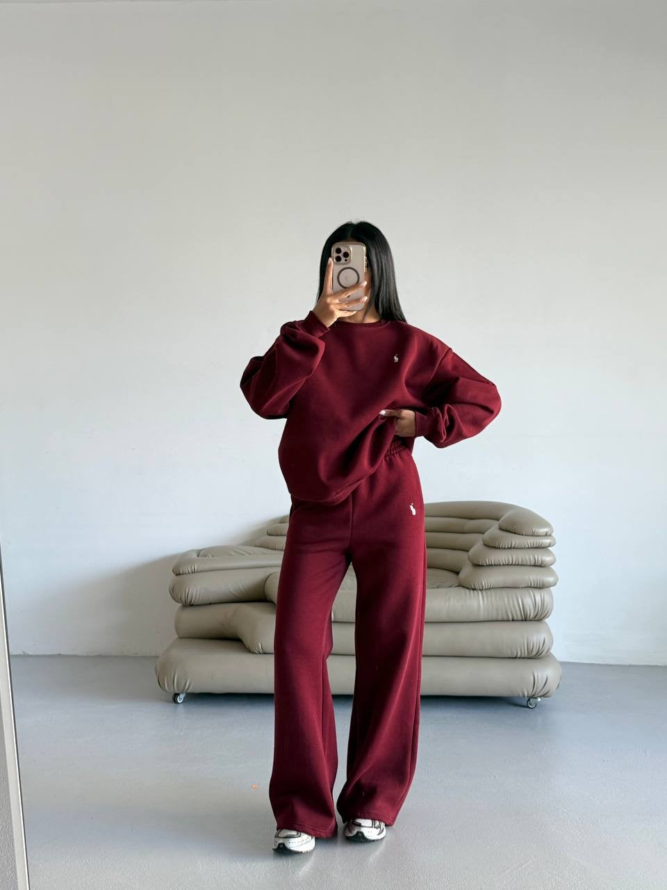 طقم بولو خمري - KP1382