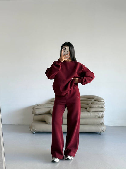 طقم بولو خمري - KP1382