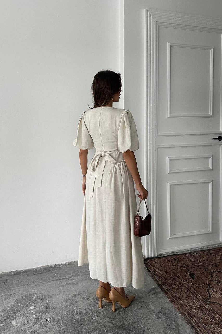 فستان ربط بيج - KP2155