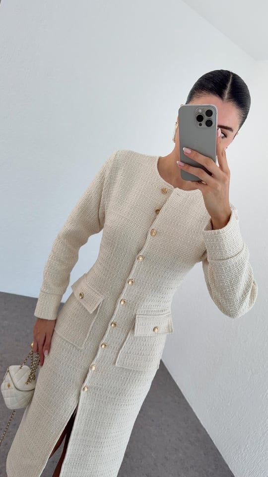 فستان ميدي بيج بأزرار - KP2230