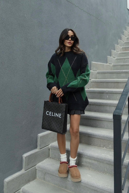 بلوزة اخضر وكحلي - KP4039