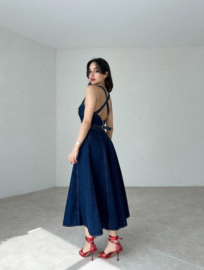 فستان ميدي جينز - KP2034