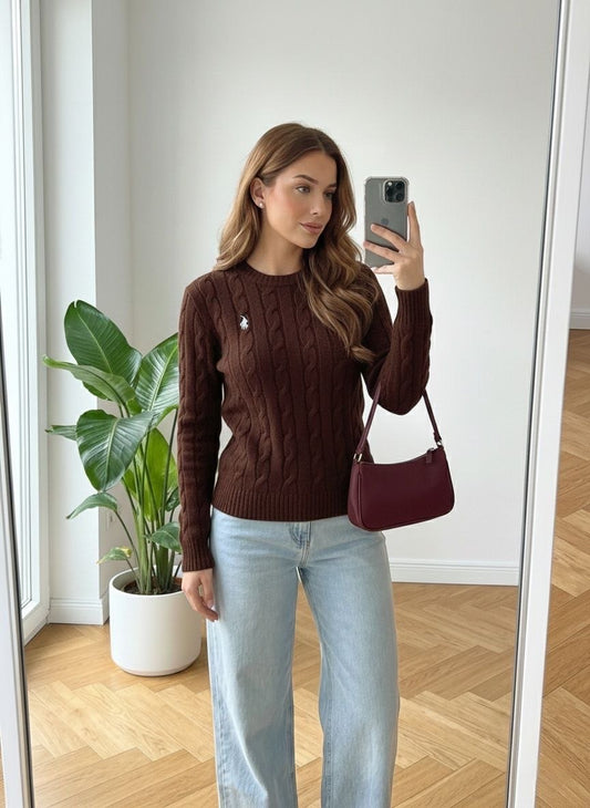 بلوزة بولو بني - KP4371