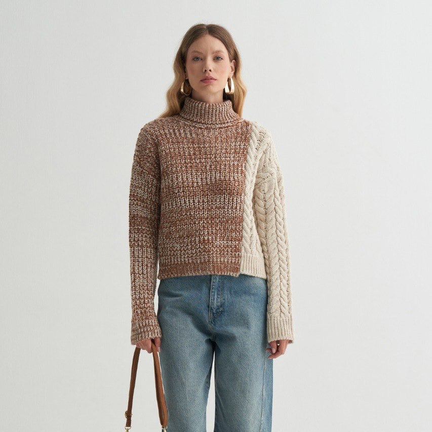 بلوزة تريكو بيج ملونة - KP4254