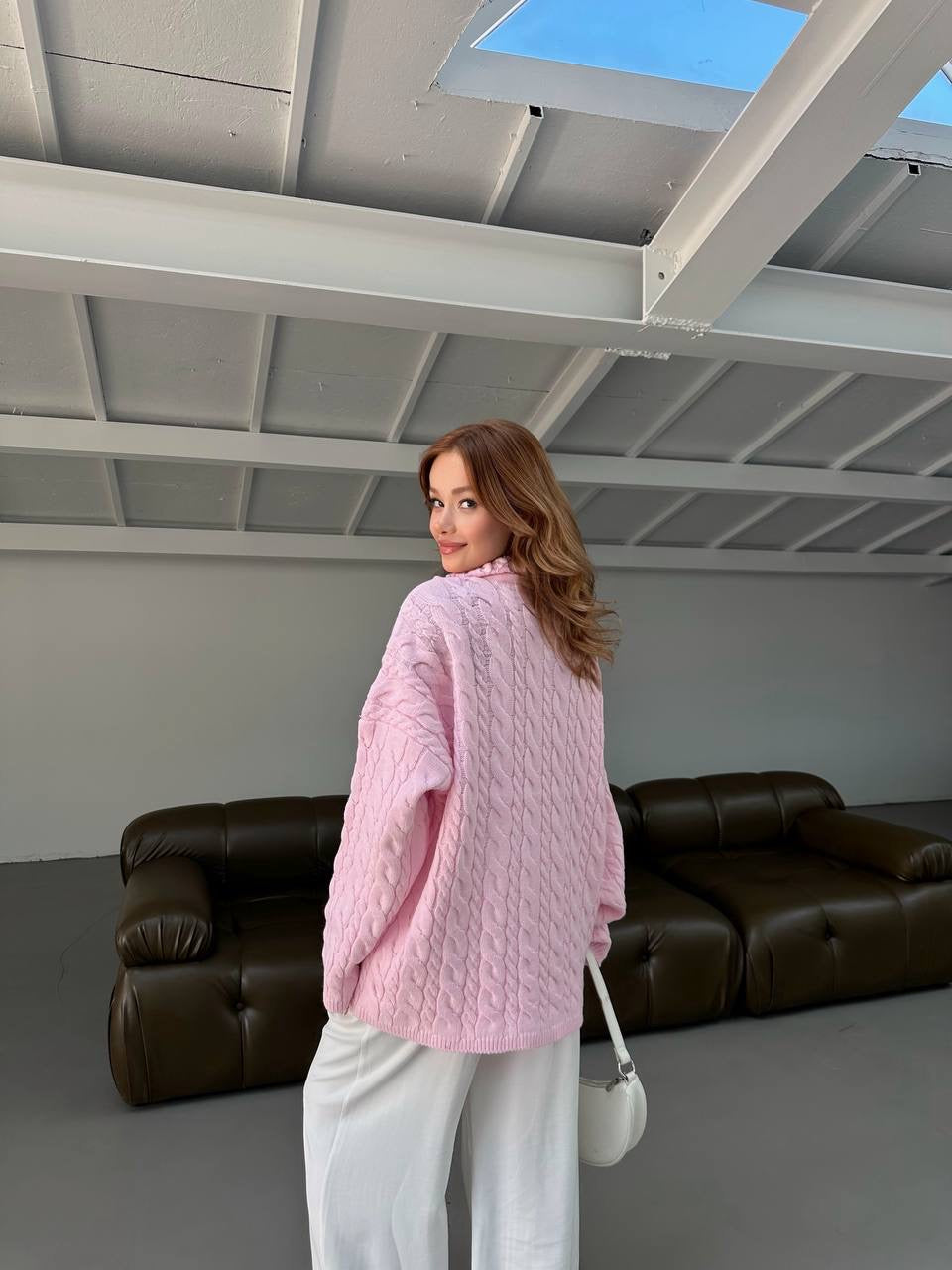 بلوزة زهري مجدلة بسحاب - KP4244