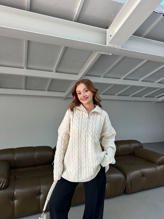 بلوزة بيج مجدلة بسحاب - KP4244